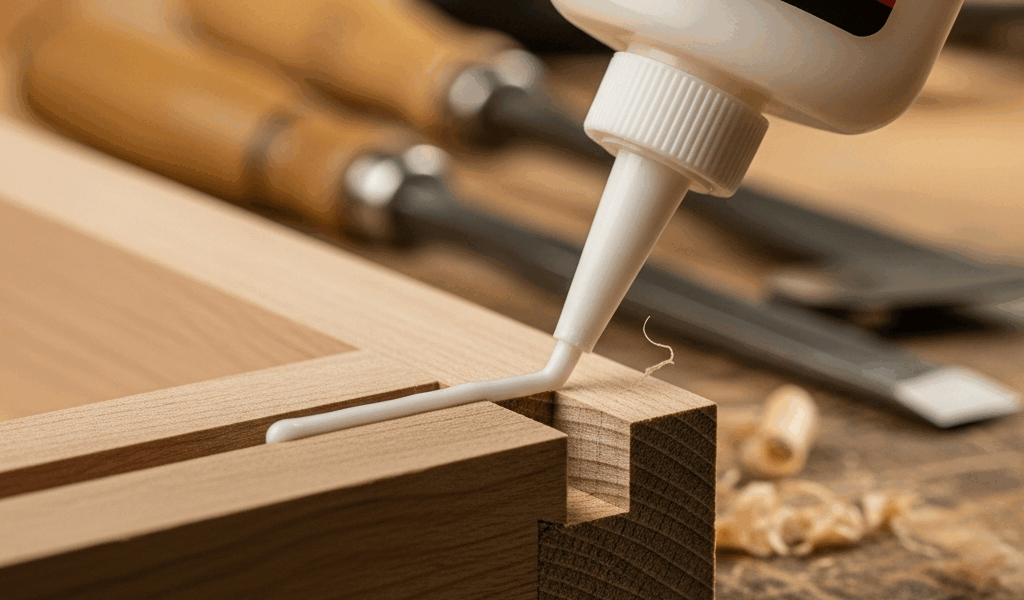 wood glue being applied to a tight dovetail joint in furnitu 20260331 100601