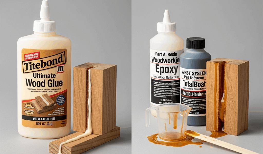 Professional photograph related to: Wood Glue vs Epoxy for Woodworking — When to Use Each. High qual