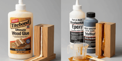 Professional photograph related to: Wood Glue vs Epoxy for Woodworking — When to Use Each. High qual