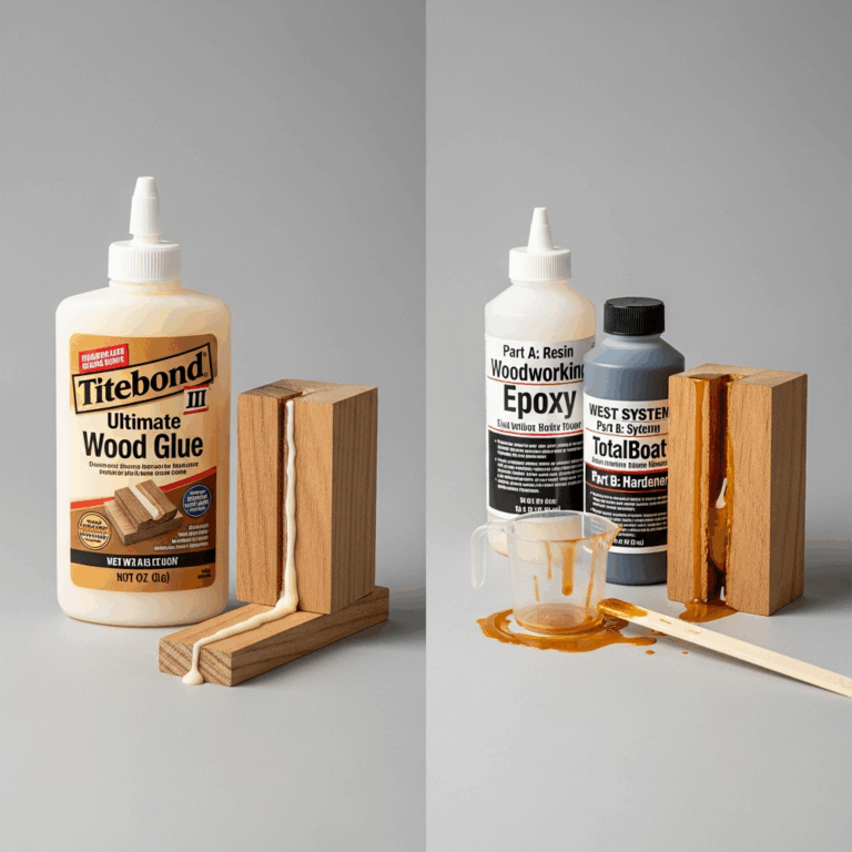 Professional photograph related to: Wood Glue vs Epoxy for Woodworking — When to Use Each. High qual