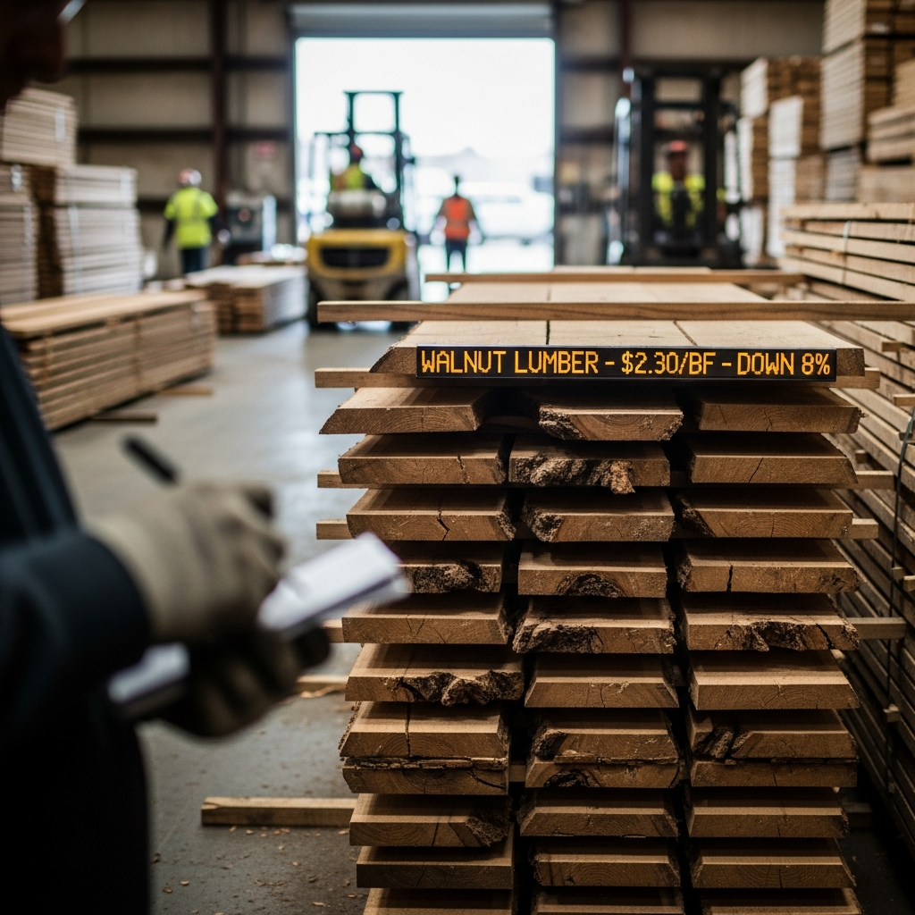 Walnut Lumber Prices Drop 8 Percent